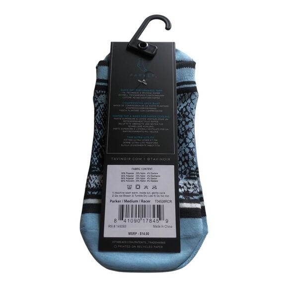 Tavi Noir NIP Parker Ultra Light Thin Fit No Show Sport Sock Racer Blue Small - Picture 3 of 10